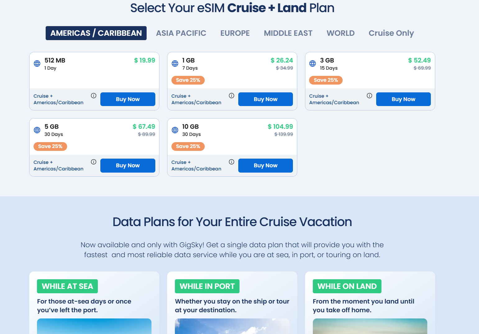 GigSky cruise plans
