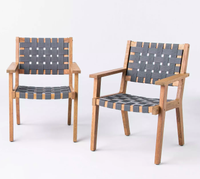 Threshold Wood &amp; Strapping Patio Club Chairs,