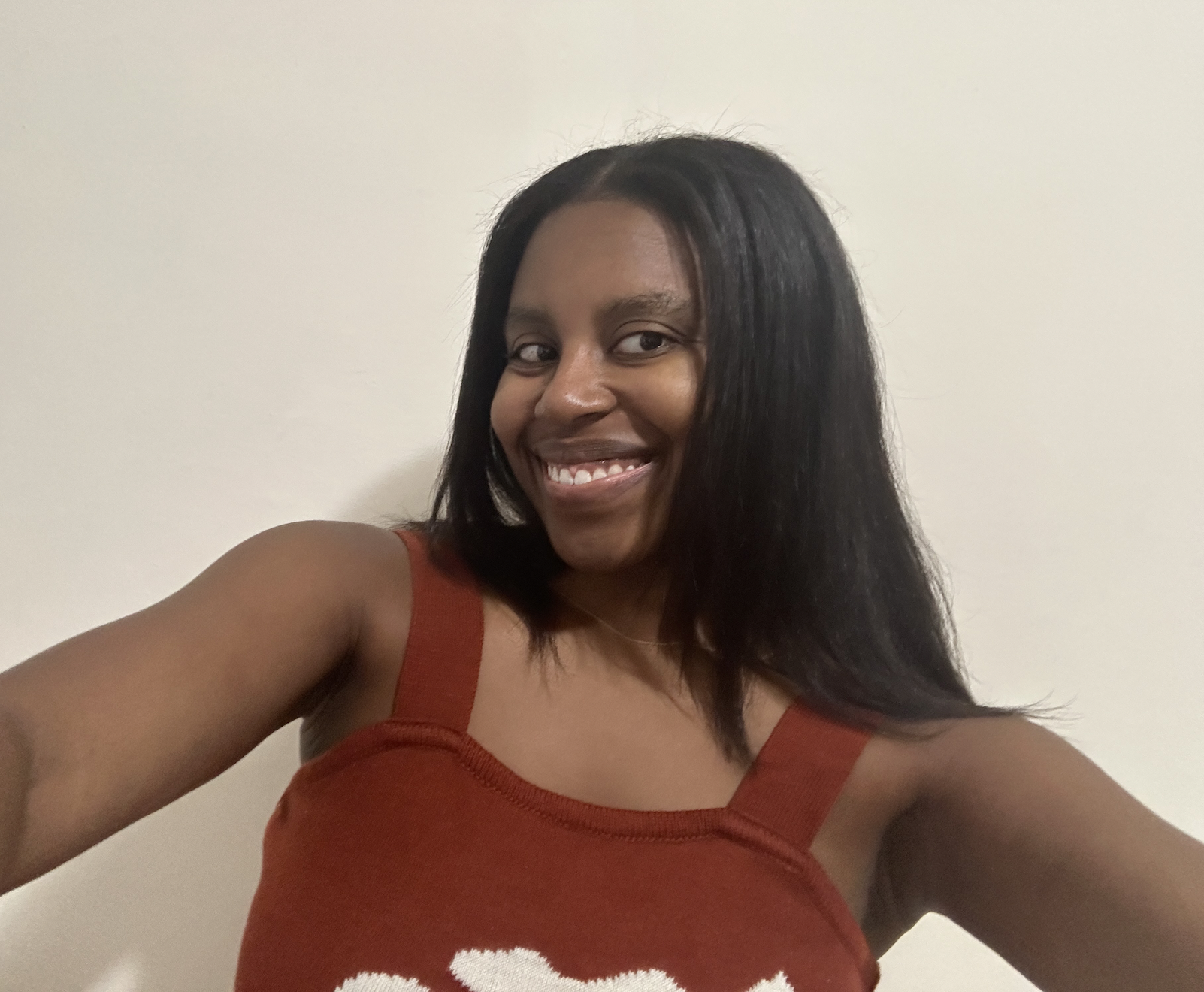 Sydney, a Marie Claire tester, after testing Color Wow Pop + Lock Frizz Control + Glossing Serum