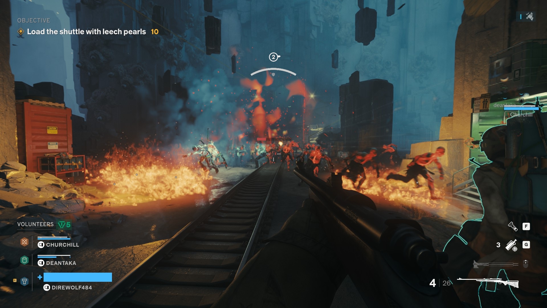 A swarm of Hiss approaching in FBC: Firebreak