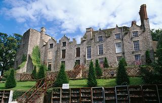 Hay Castle and open-air book stalls.