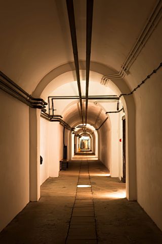 Passage in Second World War German War Tunnels, Jersey, Channel Islands, UK