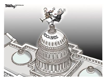 Political cartoon Koch brothers midterm election