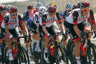 Tadej Pogacar made the front echelon on stage 1 of the UAE Tour