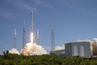 On July 14, 2014, SpaceX tweeted a photo of its Falcon 9 rocket lifting off carrying ORBCOMM satellites from Cape Canaveral Air Force Station, Florida.