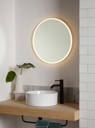 Circular bathroom mirror