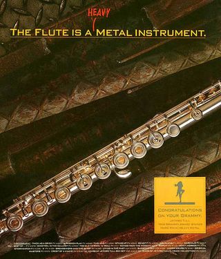 Jethro Tull post-Grammy advert headed "The Flute is a heavy metal instrument"