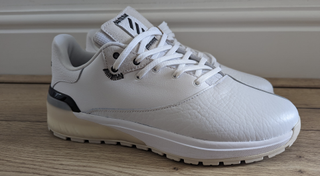 Adidas golf shoes pictured indoors