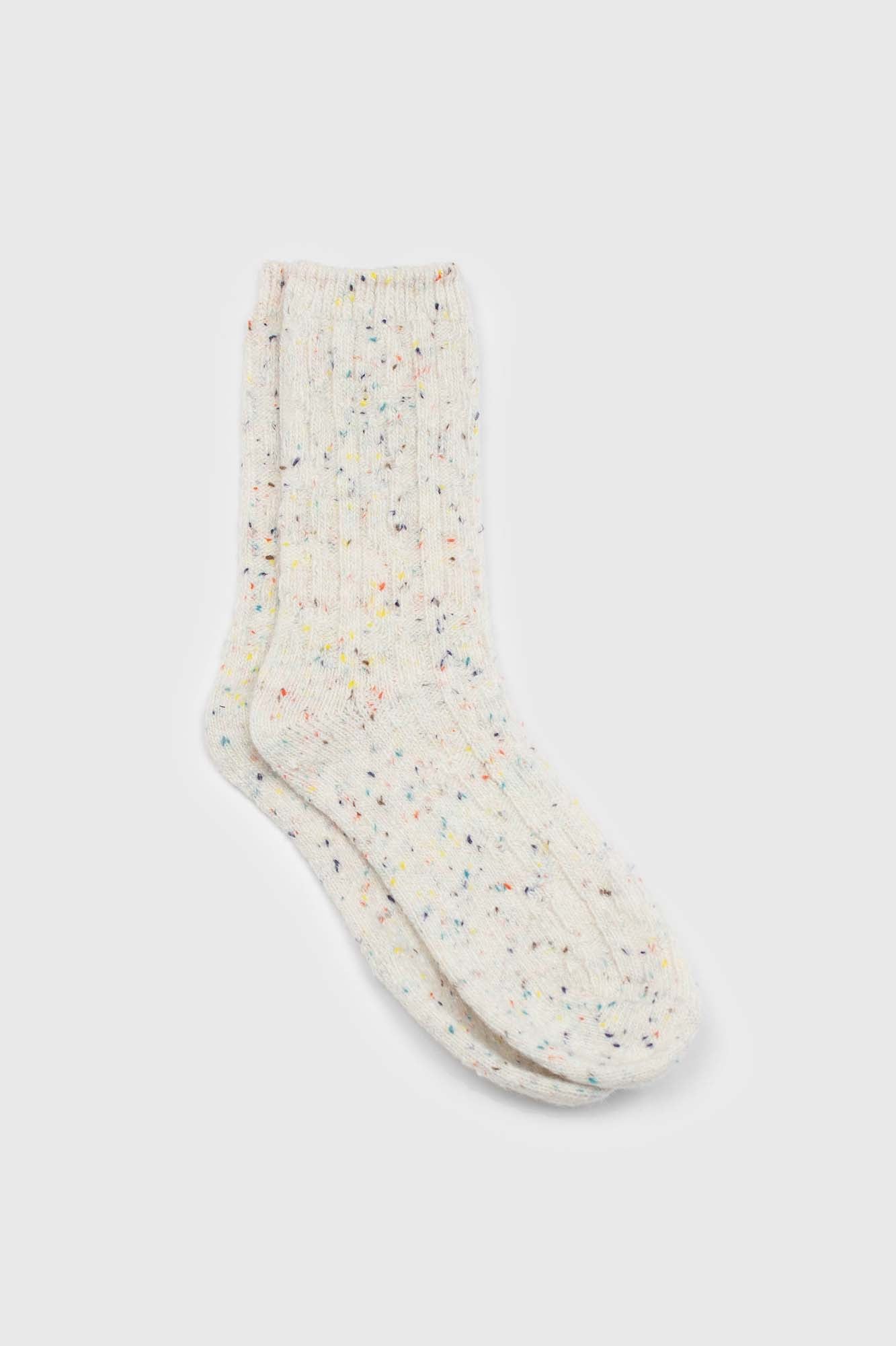 Ivory Rainbow Fleck Thick Socks
