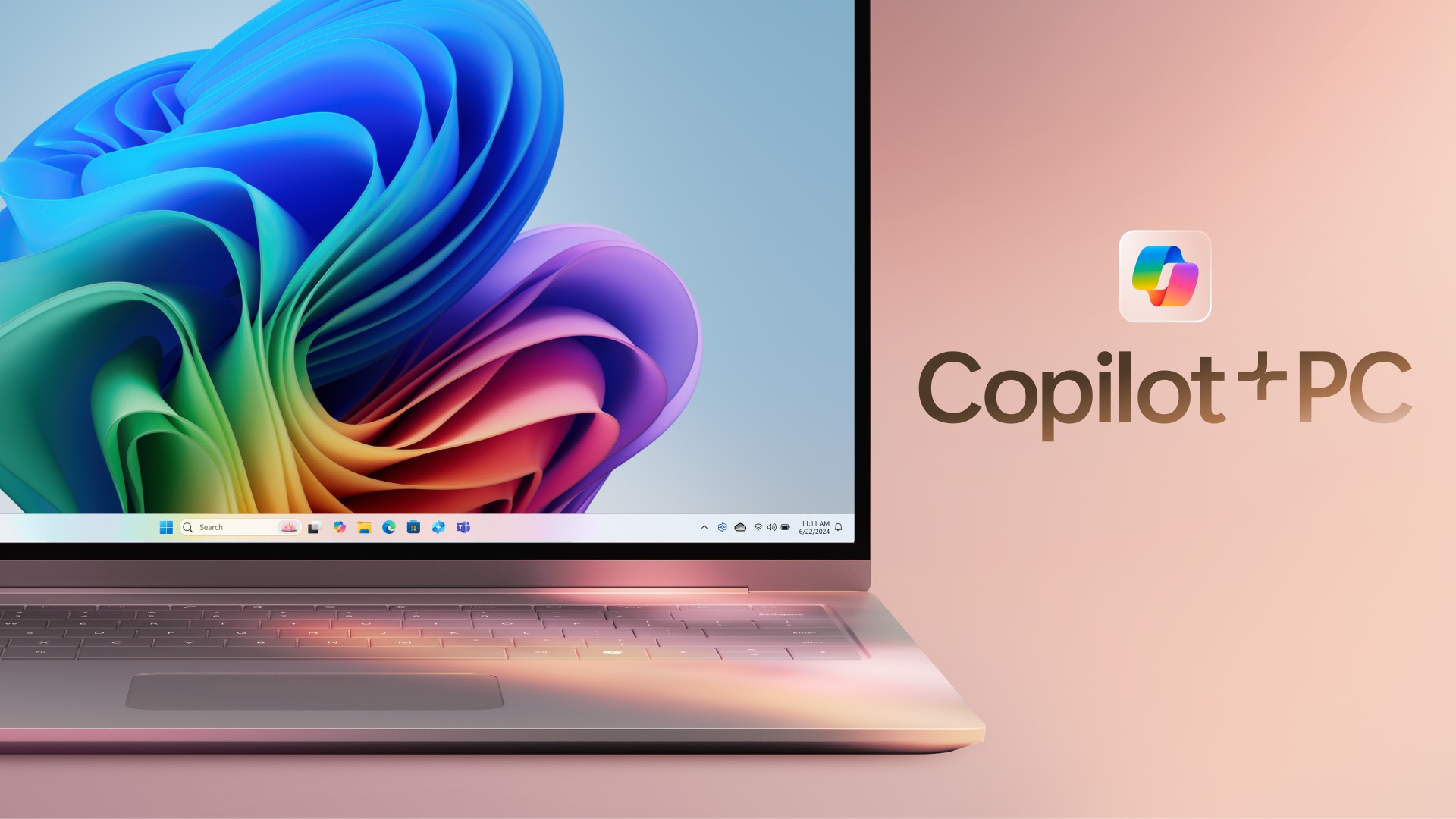 Promo for Copilot showing laptop and Copilot logo