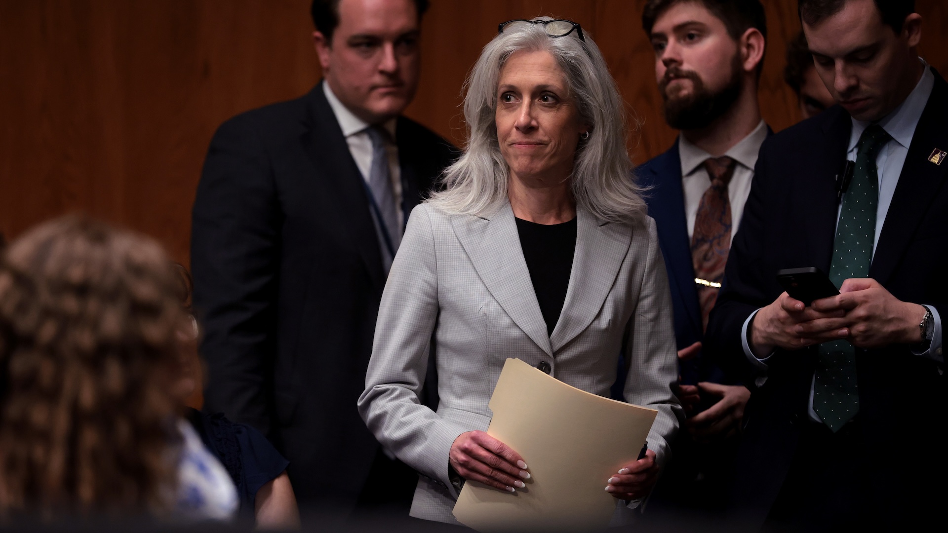 Susan Monarez arrives to testify for her confirmation hearing before the Senate Committee on Health, Education, Labor, and Pensions in the Dirksen Senate Office Building