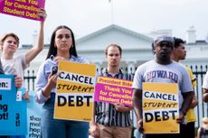 Student loan forgiveness protest.