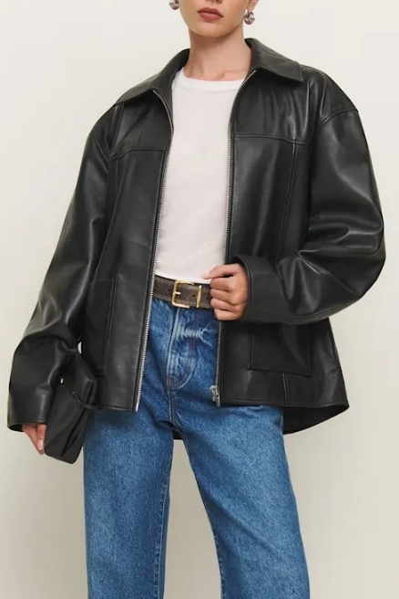 Reformation, Veda Bennett Oversized Leather Bomber