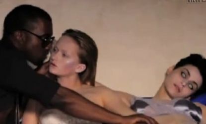 Kanye West dabbles in the horror genre with his corpse girl-filled "Monster" video.