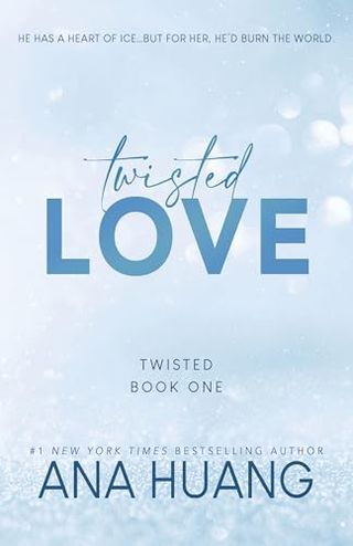 Twisted Love by ana huang book cover featuring a blue backdrop and the title