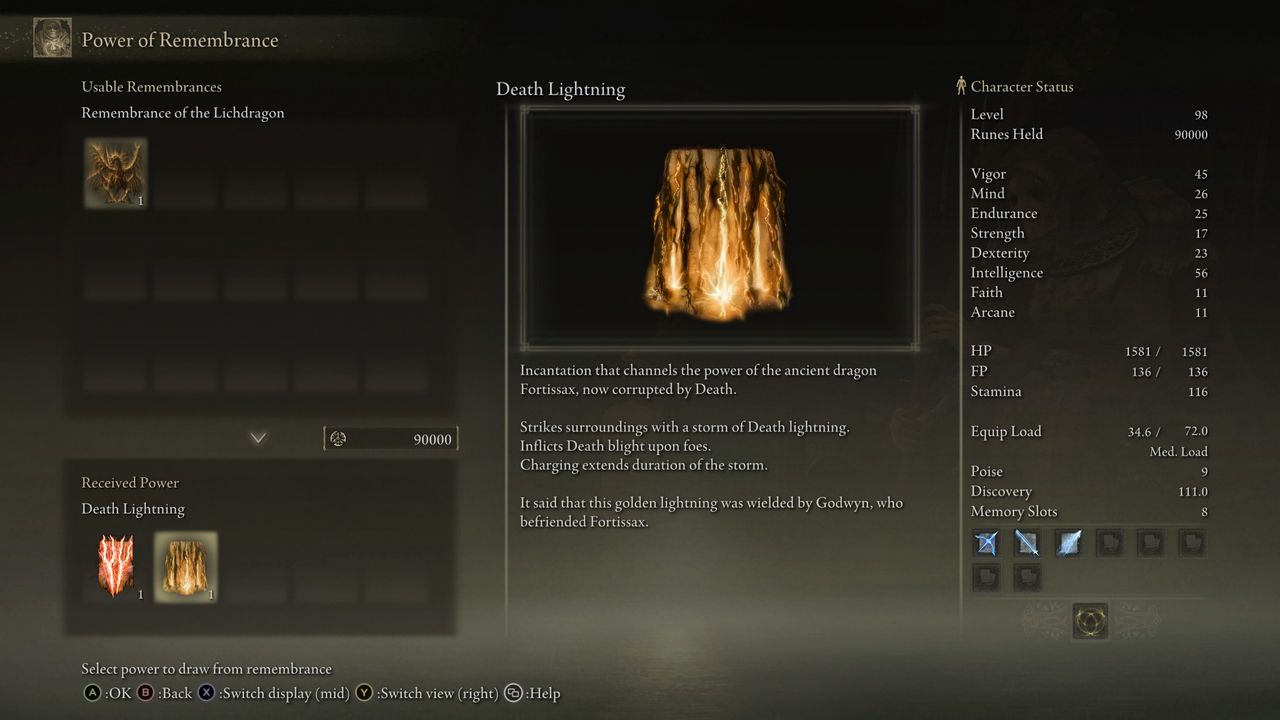 death lightning lore