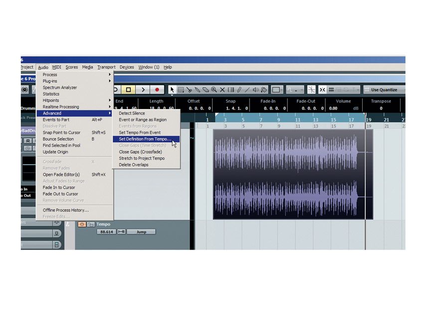 Love your funky playing? Instantly create a tempo map that locks the rest of the project to it.