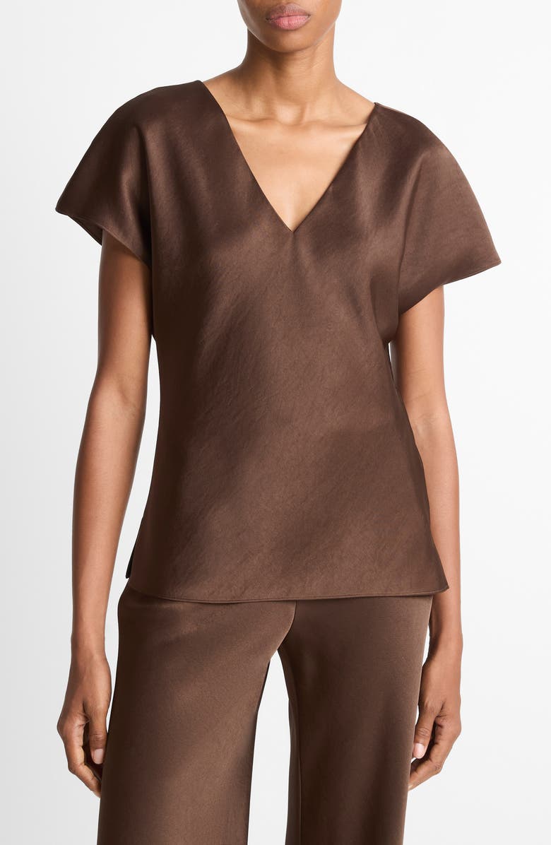 Cap Sleeve V-Neck Top