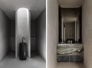 Washbasins at Hideaway House, Melbourne, by Cera Stribley
