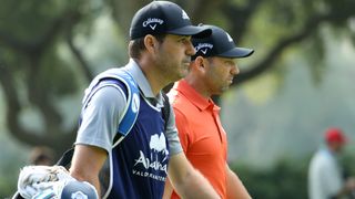 Victor Garcia caddies for brother Sergio at the 2018 Andalucia Valderrama Masters