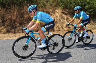 Miguel Ángel López and Harold Tejada in action at La Route d'Occitanie