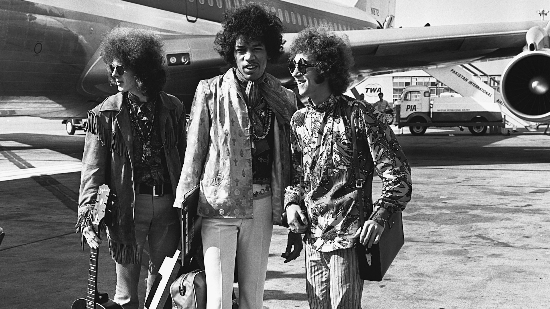 The Jimi Hendrix Experience at Heathrow Airport