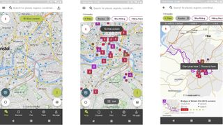 Outdooractive navigation app screengrabs