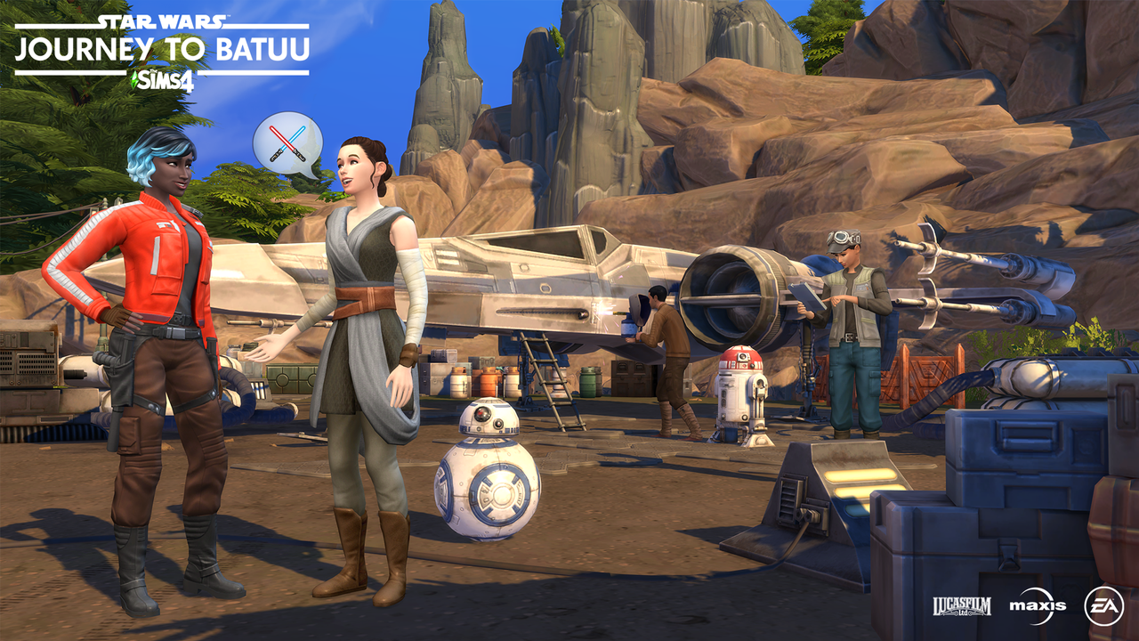 "Sims 4" lands visits the "Star Wars" universe in the new expansion pack "Journey to Batuu."
