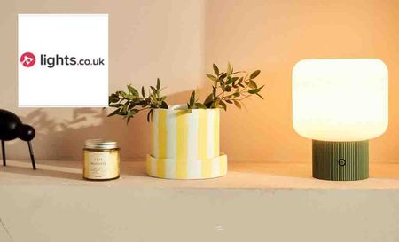 Lights.co.uk logo at the top left corner of the image with a plant, candle and candle wax on a shelf 