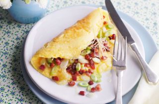 Spring onion and Pancetta omelette