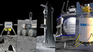 NASA has picked SpaceX, Blue Origin, Sierra Nevada Corp., Ceres Robotics and Tyvak Nano-Satellite Systems to compete to deliver robotic payloads to the lunar surface for NASA. The five companies join nine others participating in the Commercial Lunar Payload Services program.