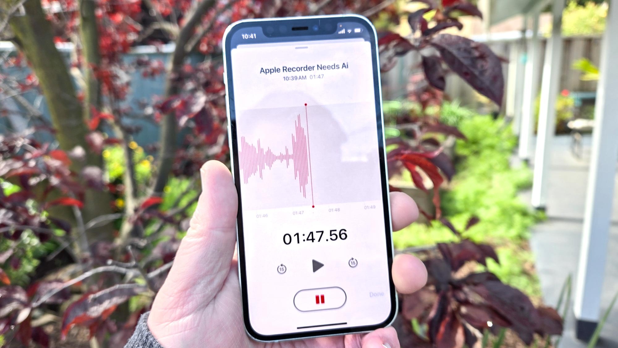 Voice Memos app on an iPhone 12