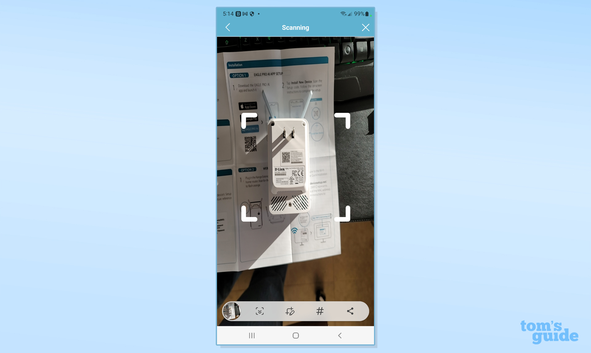 Screenshot of the D-Link Eagle Pro AI E15 app