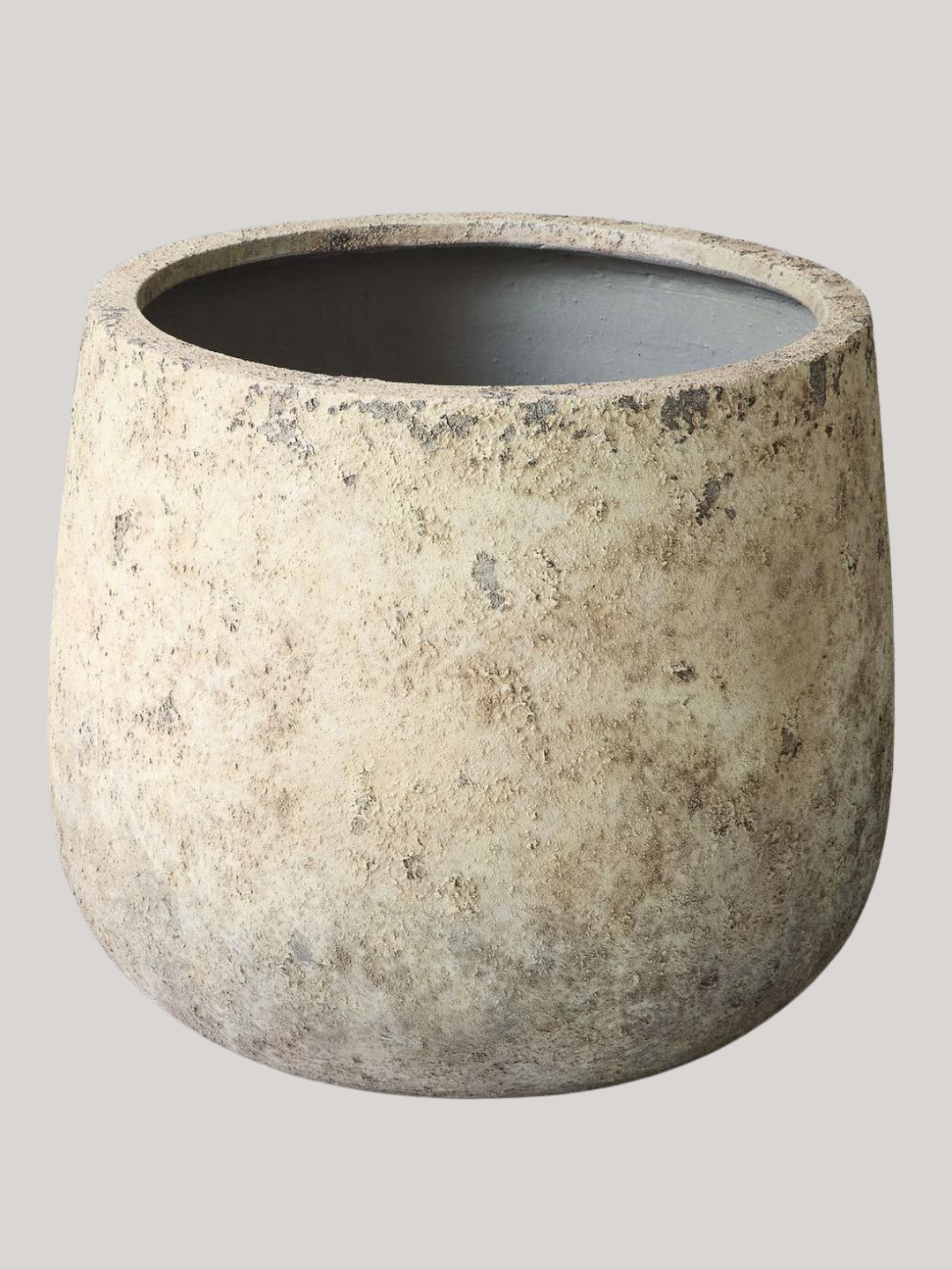 A an aged outdoor planter from West Elm