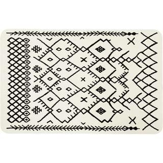 Xsinufn Diatomaceous Earth Bath Mat,black and White Boho Bath Rugs for Bathroom Non-Slip and Washable for Shower,soft Absorbent Quick Dry Bath Mats Inside Entryway Door Mat 17