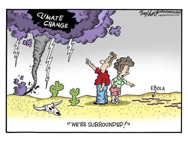 Editorial cartoon Ebola climate change