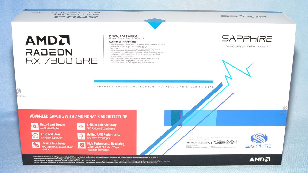 Sapphire RX 7900 GRE Pulse photos and unboxing