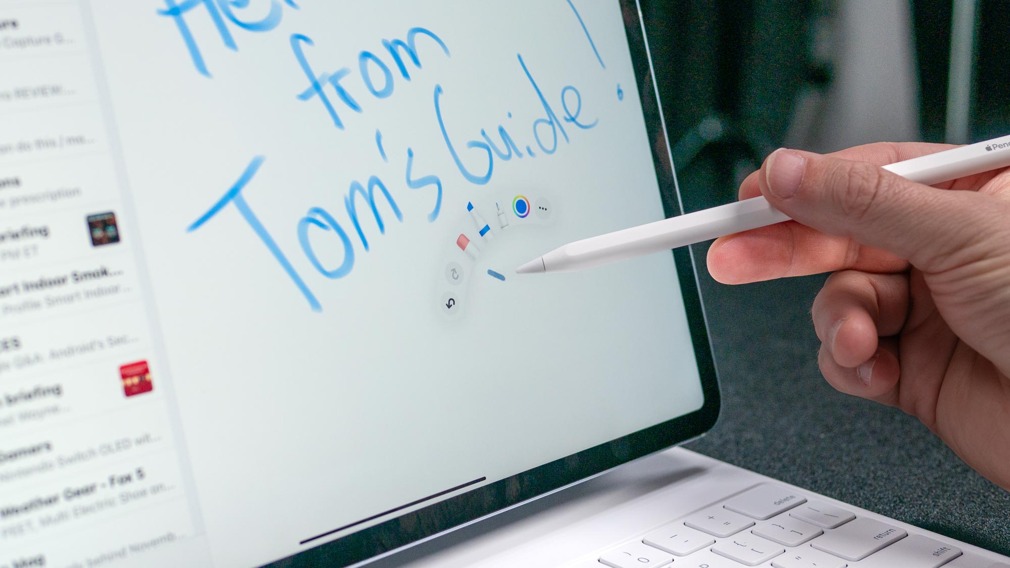 Apple 13-inch iPad Air 2024 shown with Apple Pencil