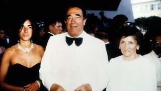 Image of Ghislaine Maxwell, Robert Maxwell and Elisabeth Maxwell from BBC documentary series House of Maxwell