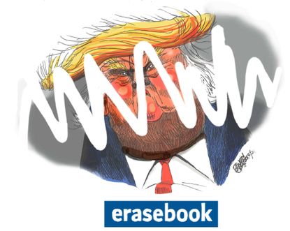Political Cartoon U.S. trump facebook ban