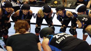 Megan coaches the Santa Cruz Derby Girls (Image courtesy of Mark Nockleby)