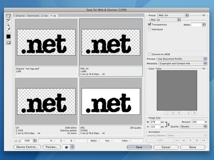 Save for web