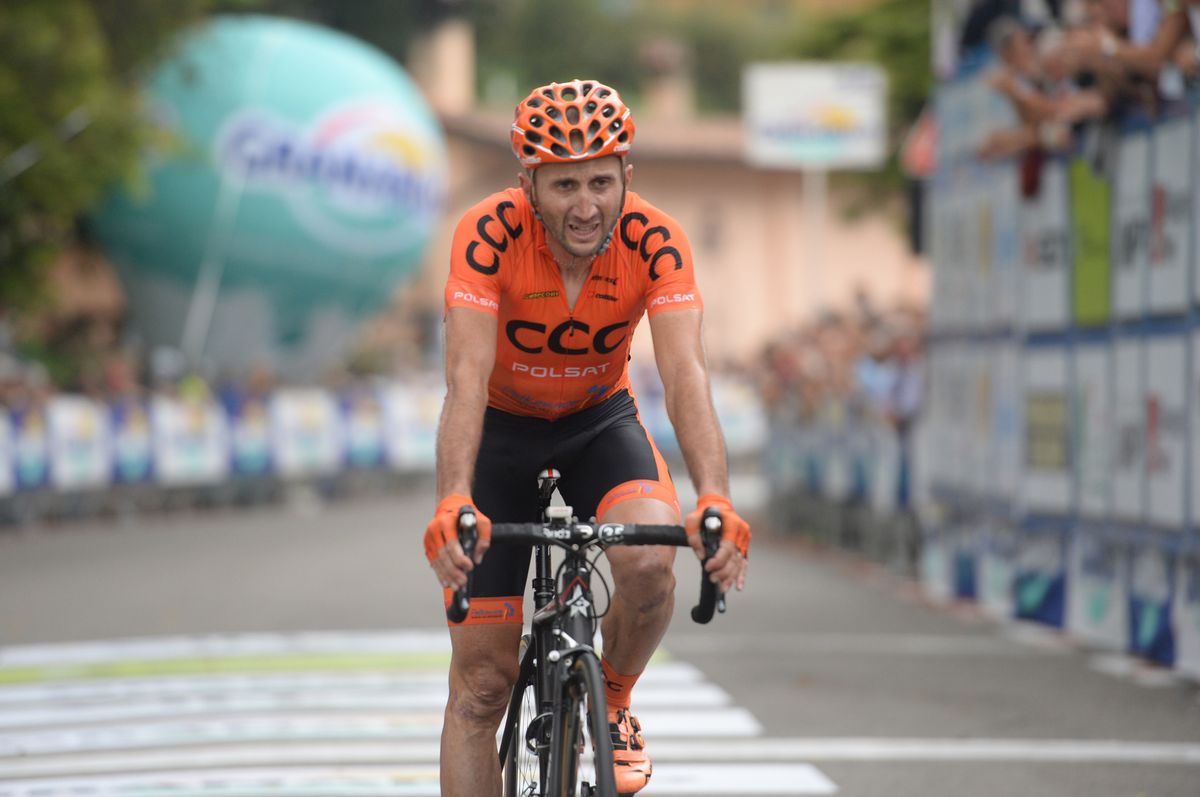 Rebellin won his second Giro dell'Emilia at 43 years of age in 2014.