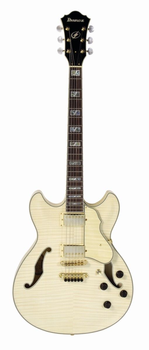The neck comprises a five-way laminate of maple and thin strips of bubinga.
