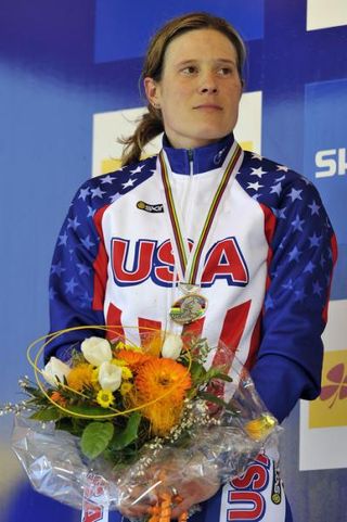 Katie Compton (USA) with her silver medal