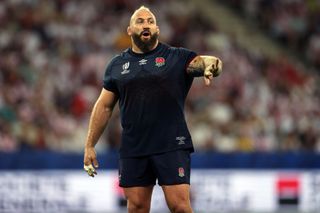 Brighton & Hove Albion Joe Marler of England during the Rugby World Cup France 2023 match between England and Japan at Stade de Nice on September 17, 2023 in Nice, France. (Photo by Michael Steele - World Rugby/World Rugby via Getty Images)