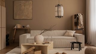 Earthy tones in living room