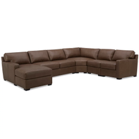 Macy's, Radley 148" 5-Piece Leather Wedge Modular Chaise Sectional: was $6,155, now $3,499