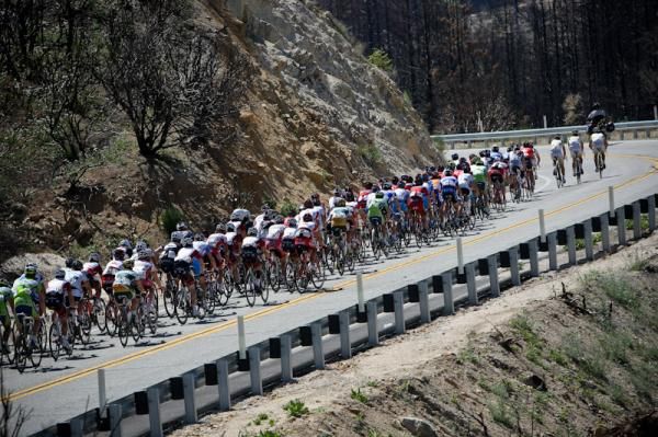 Radioshack did its best to ensure the peloton went from what's pictured, to a much smaller bunch. It hit out constantly to drive the pace up and shed riders from the rear.
