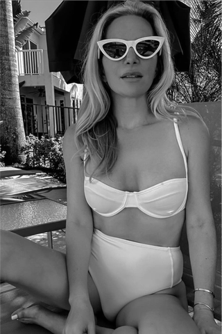 woman wearing white bikini